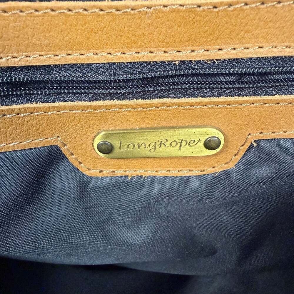 LongRope Brown Leather and Cowhide Hair-on-Hide Messenger Bag - Picture 7 of 9